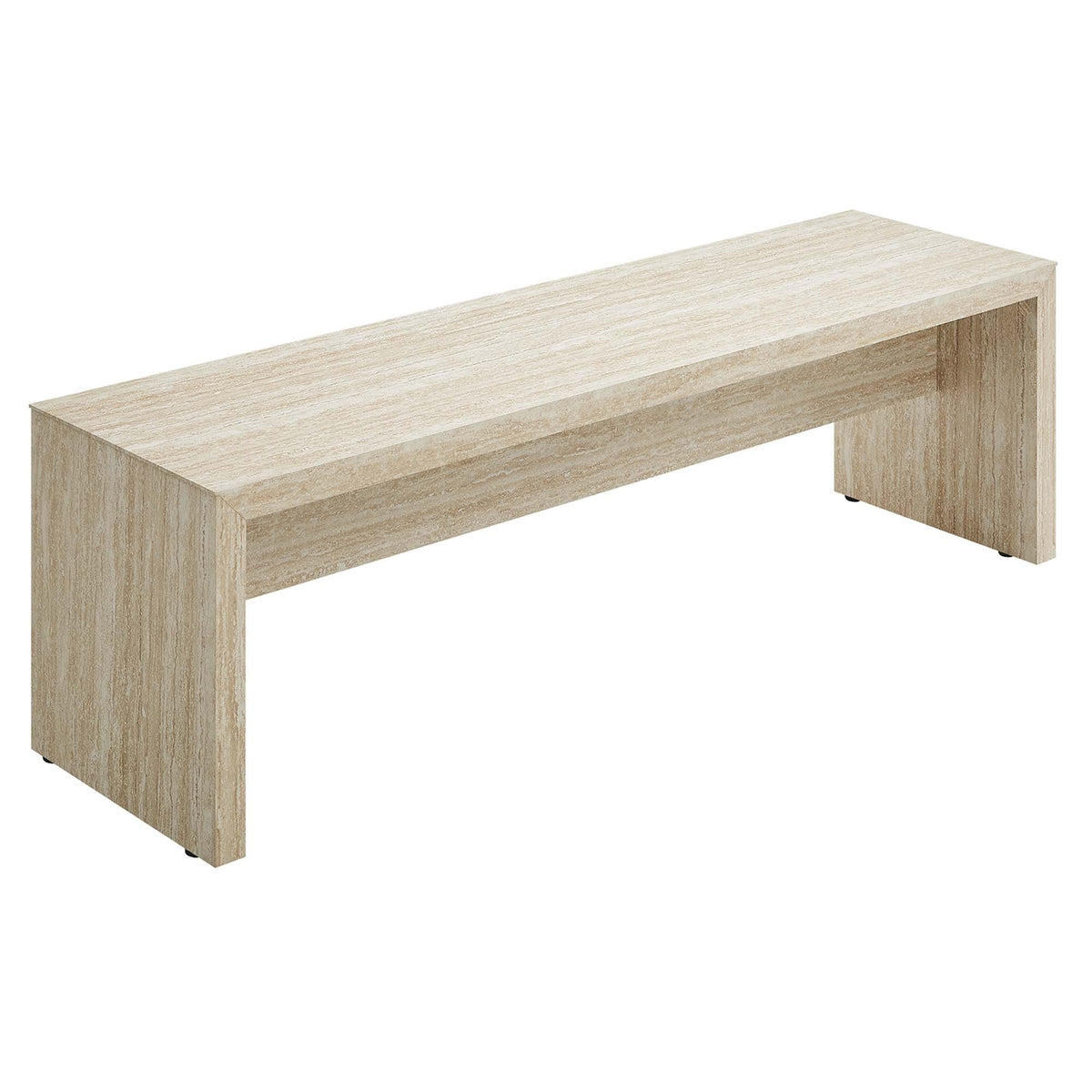 Mirella 62" Faux Travertine Long Bench - Ornate Home
