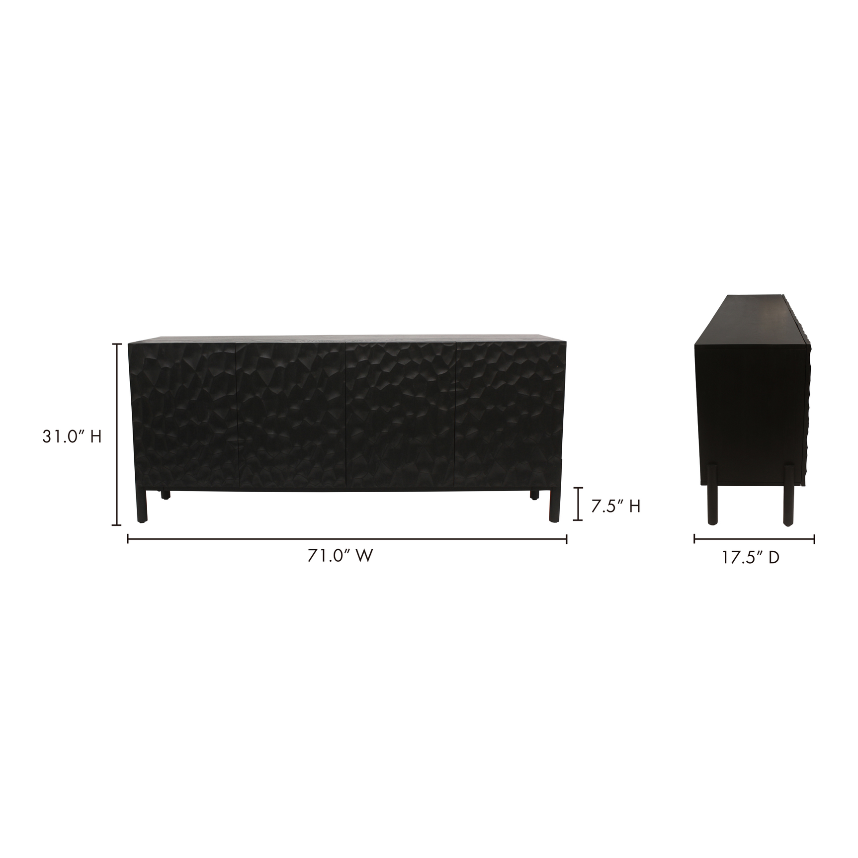 Misaki Black Sideboard - Ornate Home