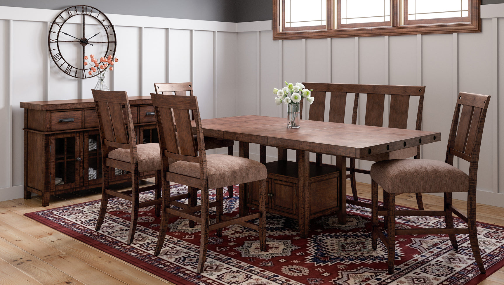 Mission Viejo Brown Dining Bench - Ornate Home