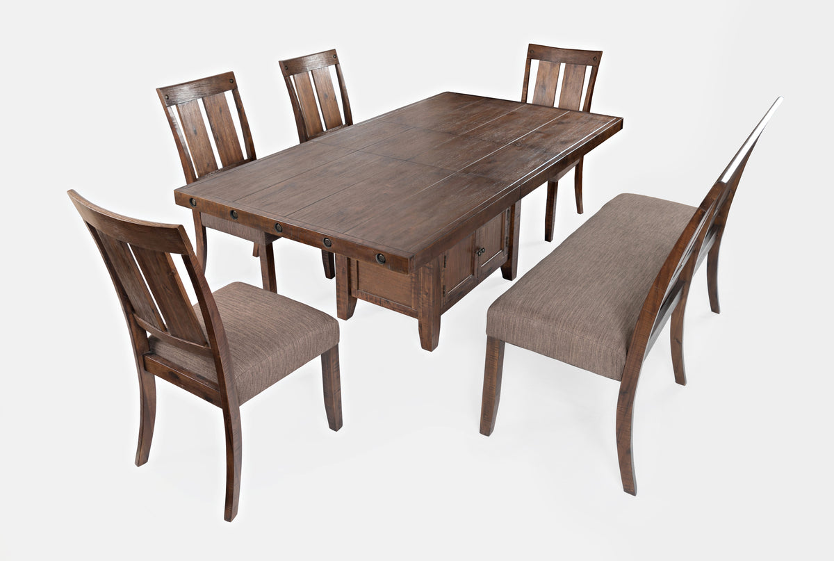 Mission Viejo Brown High/Low Ext Dining Table w/ 4 Chairs, Bench - Ornate Home