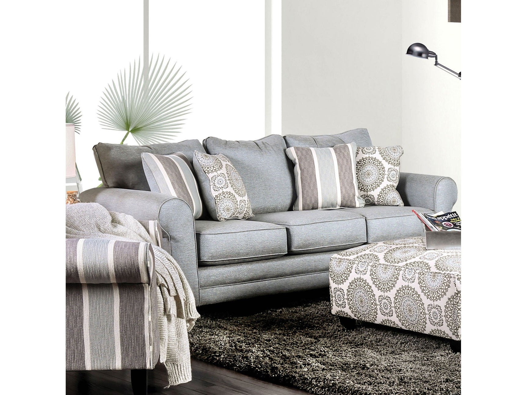 Misty Blue Gray Sofa - Ornate Home