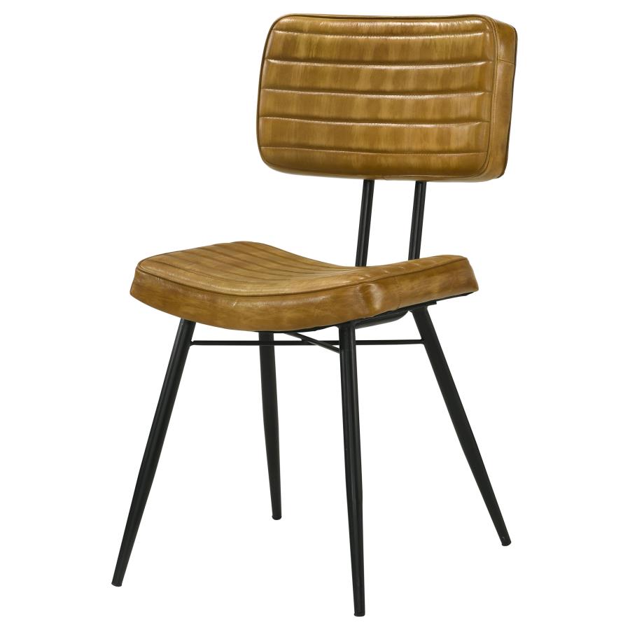 Misty Camel & Black Side Chairs (Set of 2) - Ornate Home