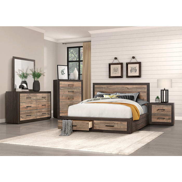 Miter Rustic Mahogany/Dark Ebony California King Platform Bed - Ornate Home