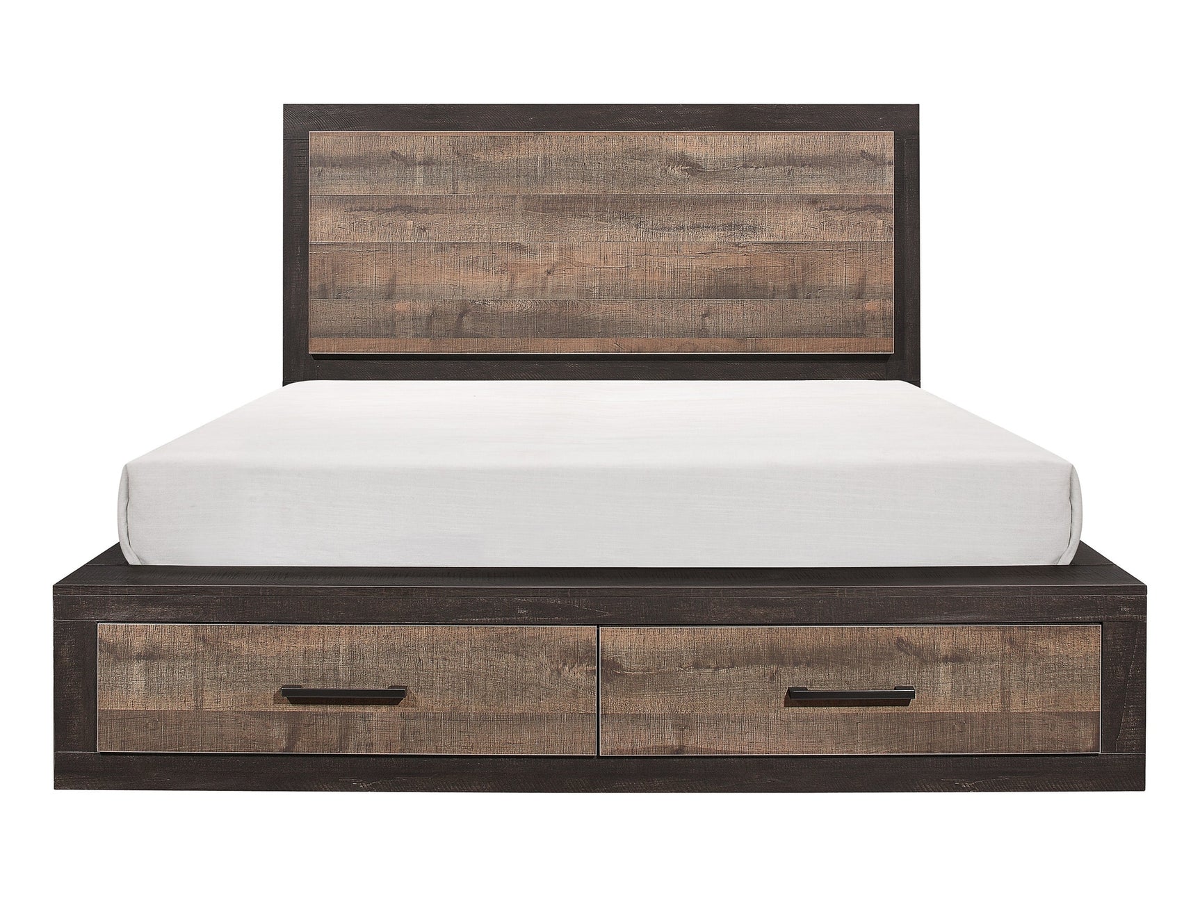 Miter Rustic Mahogany/Dark Ebony Eastern King Platform Bed - Ornate Home