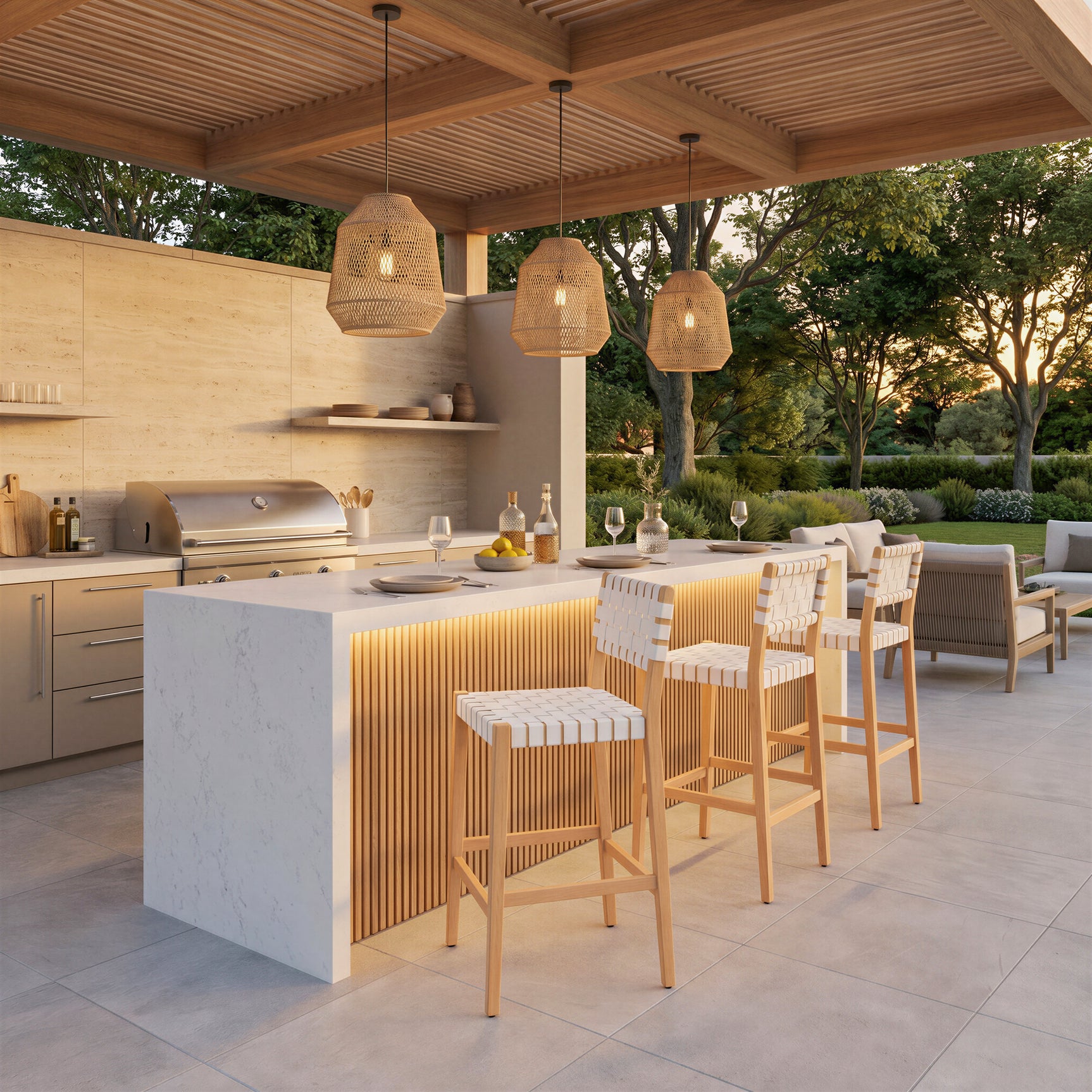 Mizuya White Barstool - Ornate Home
