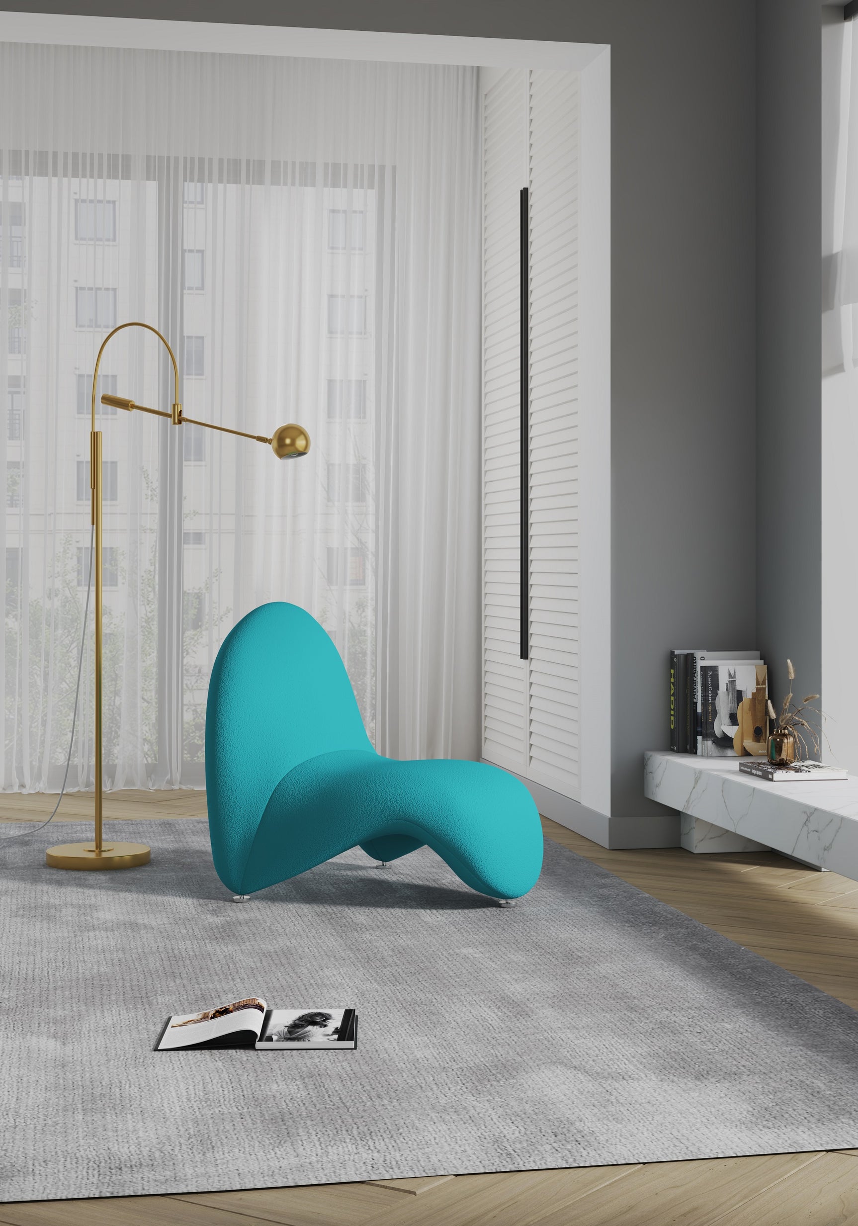 MoMa Multi Colored Accent Chair in Purple, Teal and Yellow (set of 3) - Ornate Home