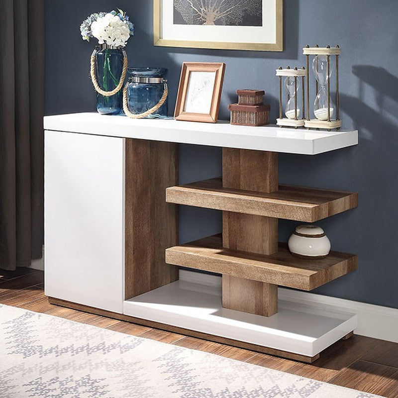 Moa White/Natural Tone Sofa Table - Ornate Home
