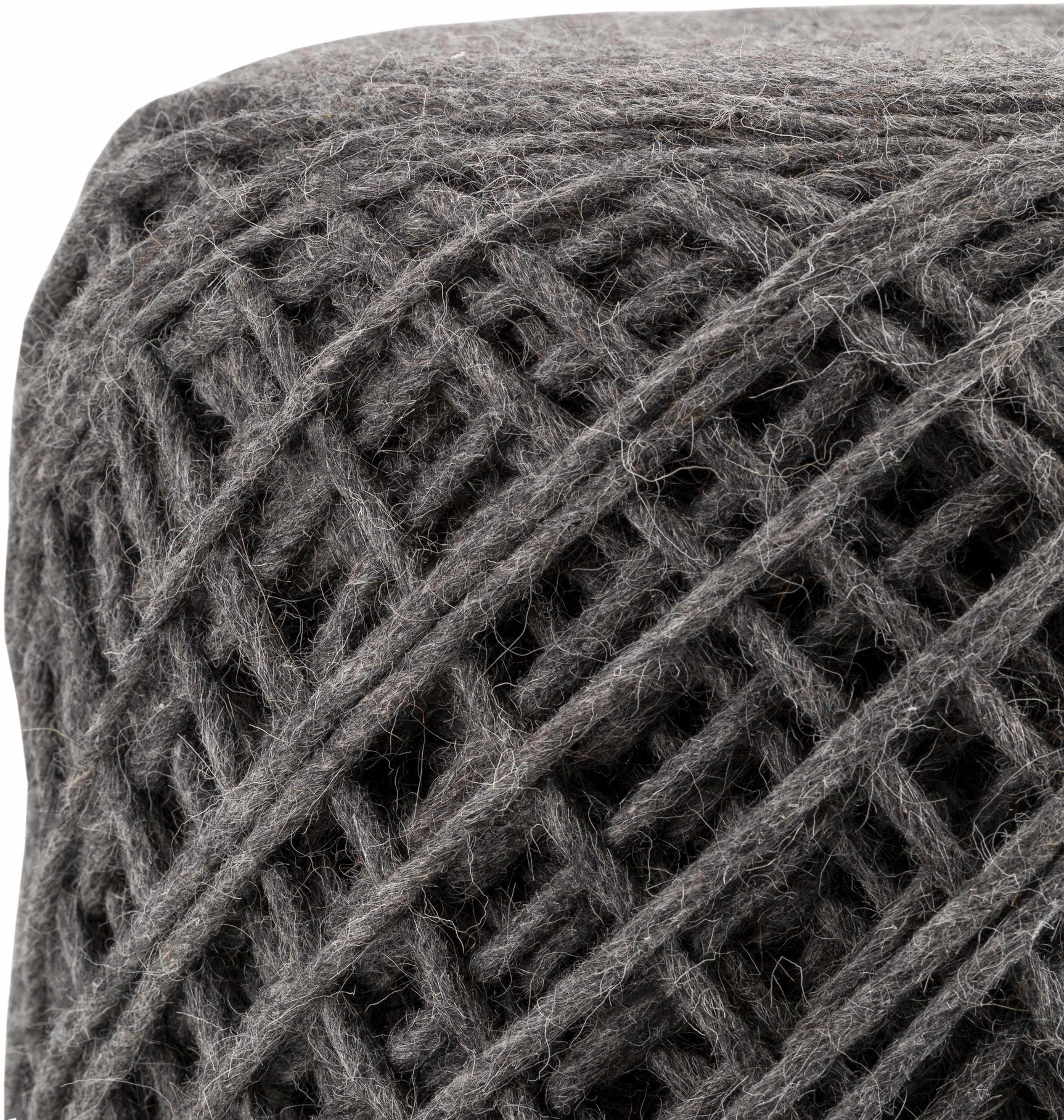 Moapa Charcoal Wool Pouf - Ornate Home