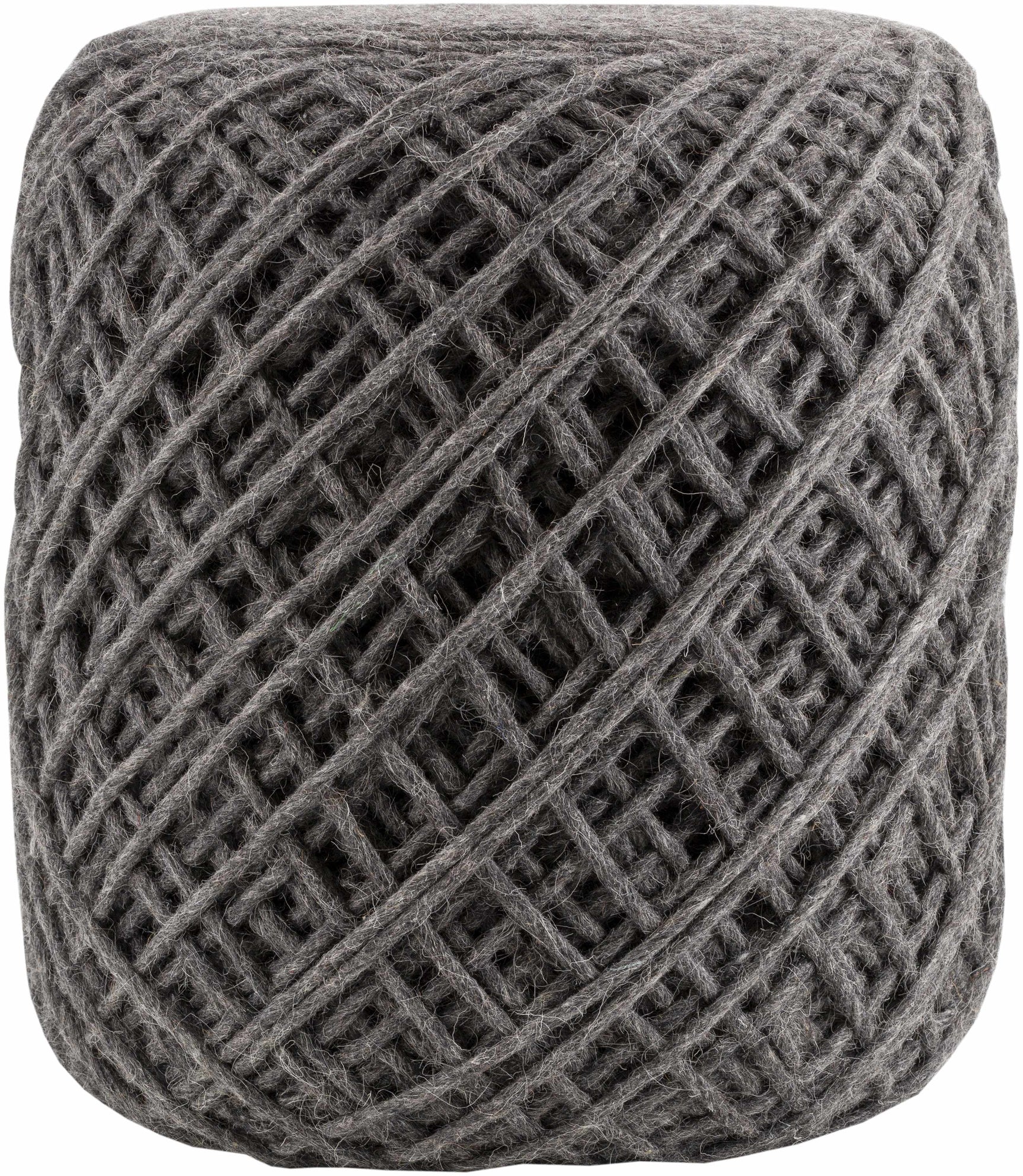 Moapa Charcoal Wool Pouf - Ornate Home