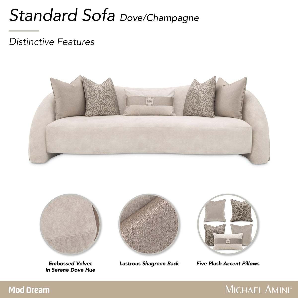 Mod Dream Rich Champagne/Dove Standard Sofa