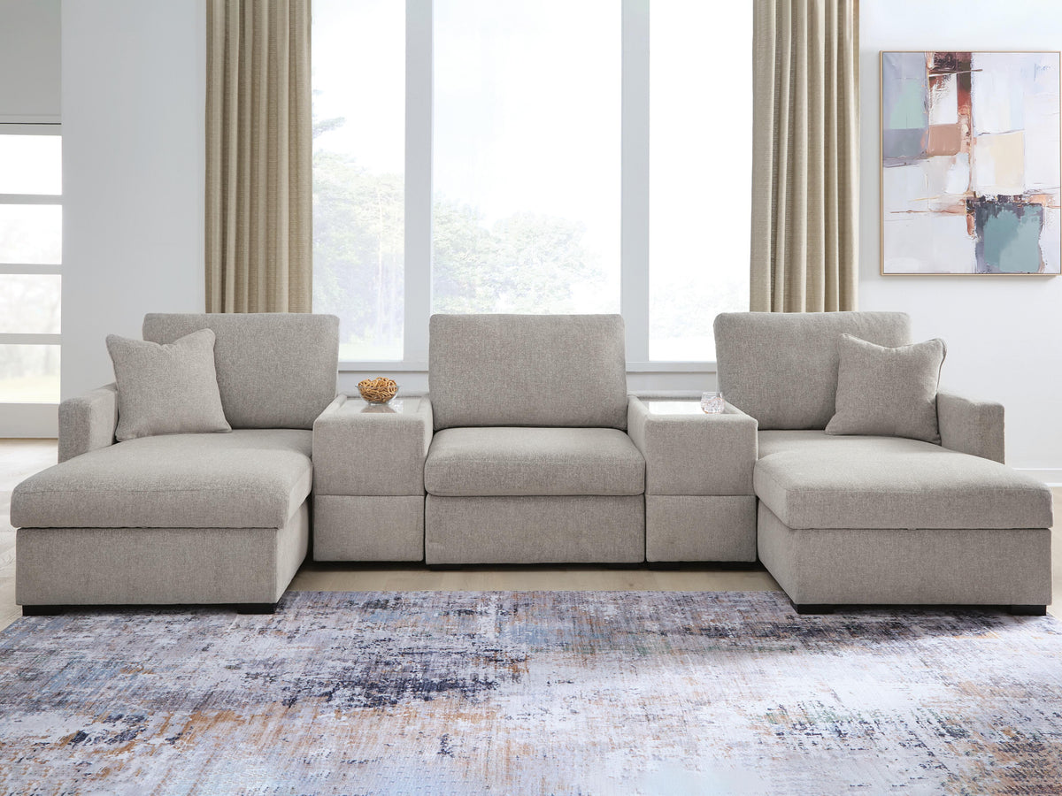 ModMax Luxe Flint 5-Piece Double Chaise Sectional with Storage Consoles (Online Special Price) - Ornate Home