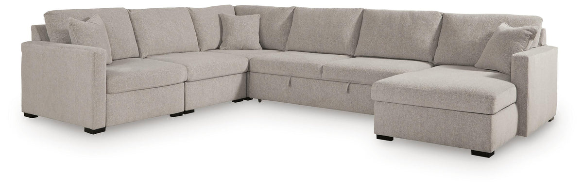 ModMax Luxe Flint 5-Piece Sectional with RAF Chaise and Pop Up Sleeper (Online Special Price) - Ornate Home