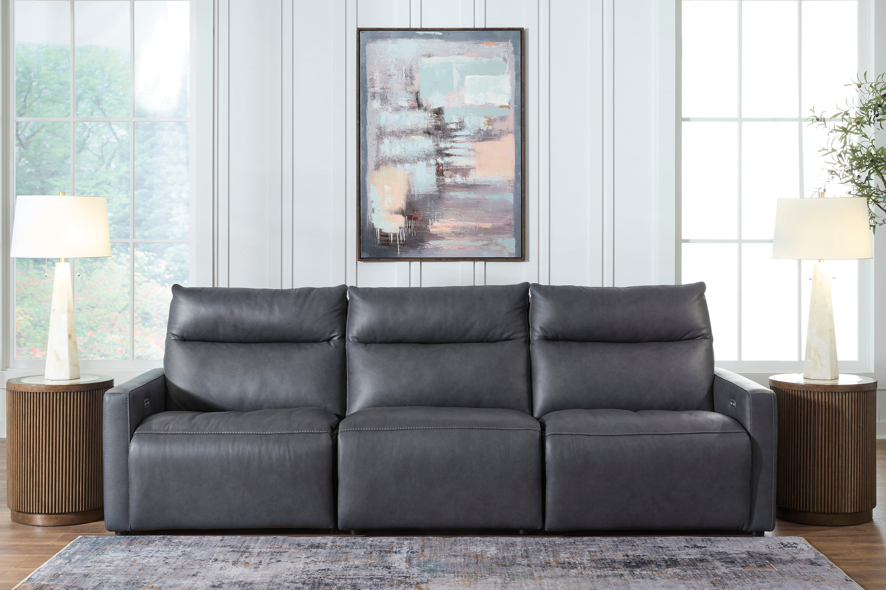 ModZ Blue 3-Piece Power Sectional Reclining Sofa - Ornate Home