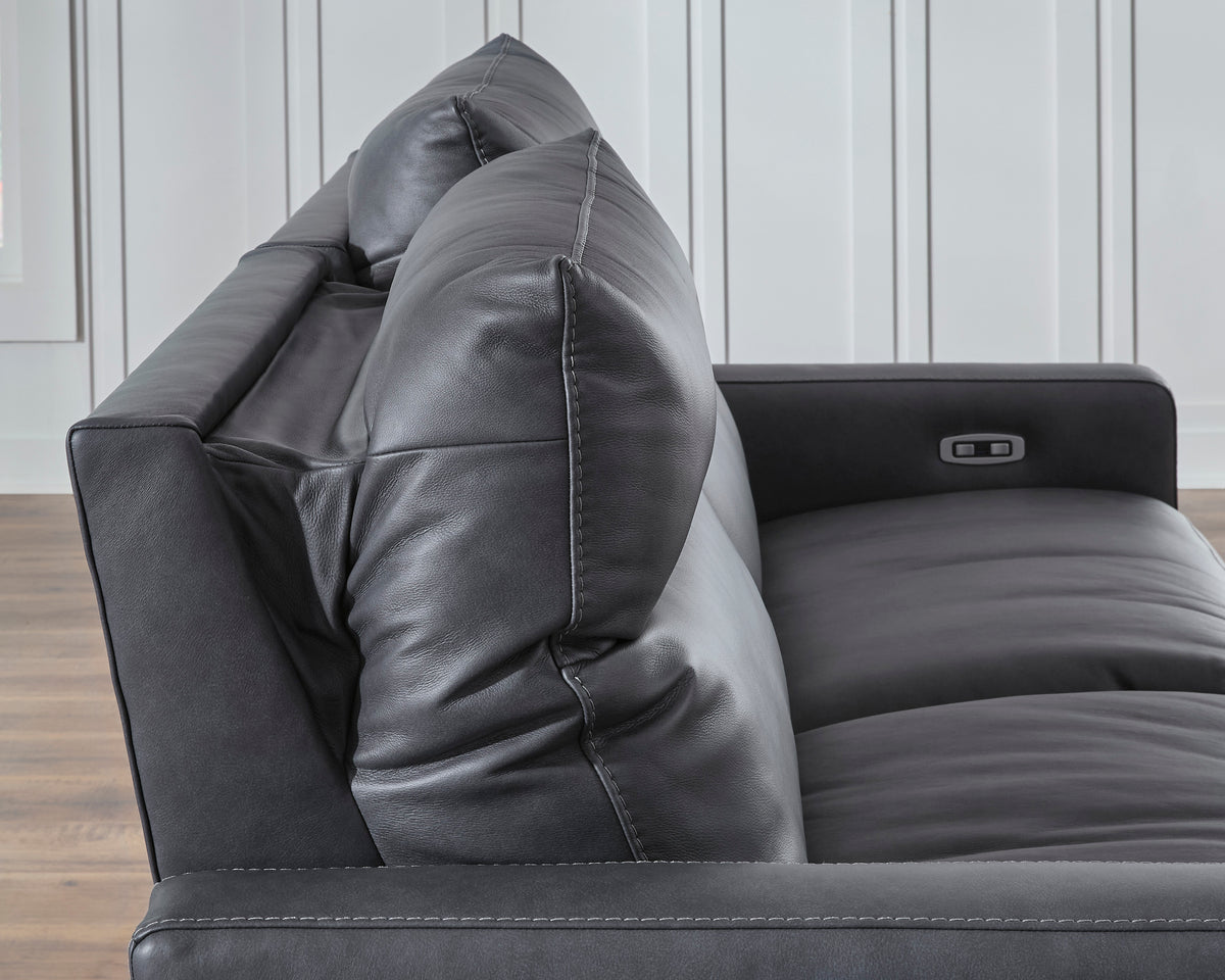ModZ Blue 7-Piece Power Reclining Sectional with Audio Consoles - Ornate Home