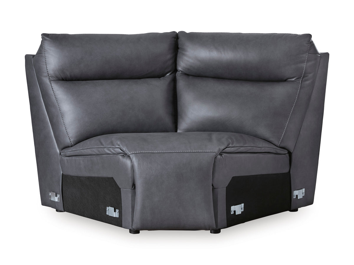 ModZ Blue 6-Piece Power Reclining Sectional w/ Audio Console - Ornate Home