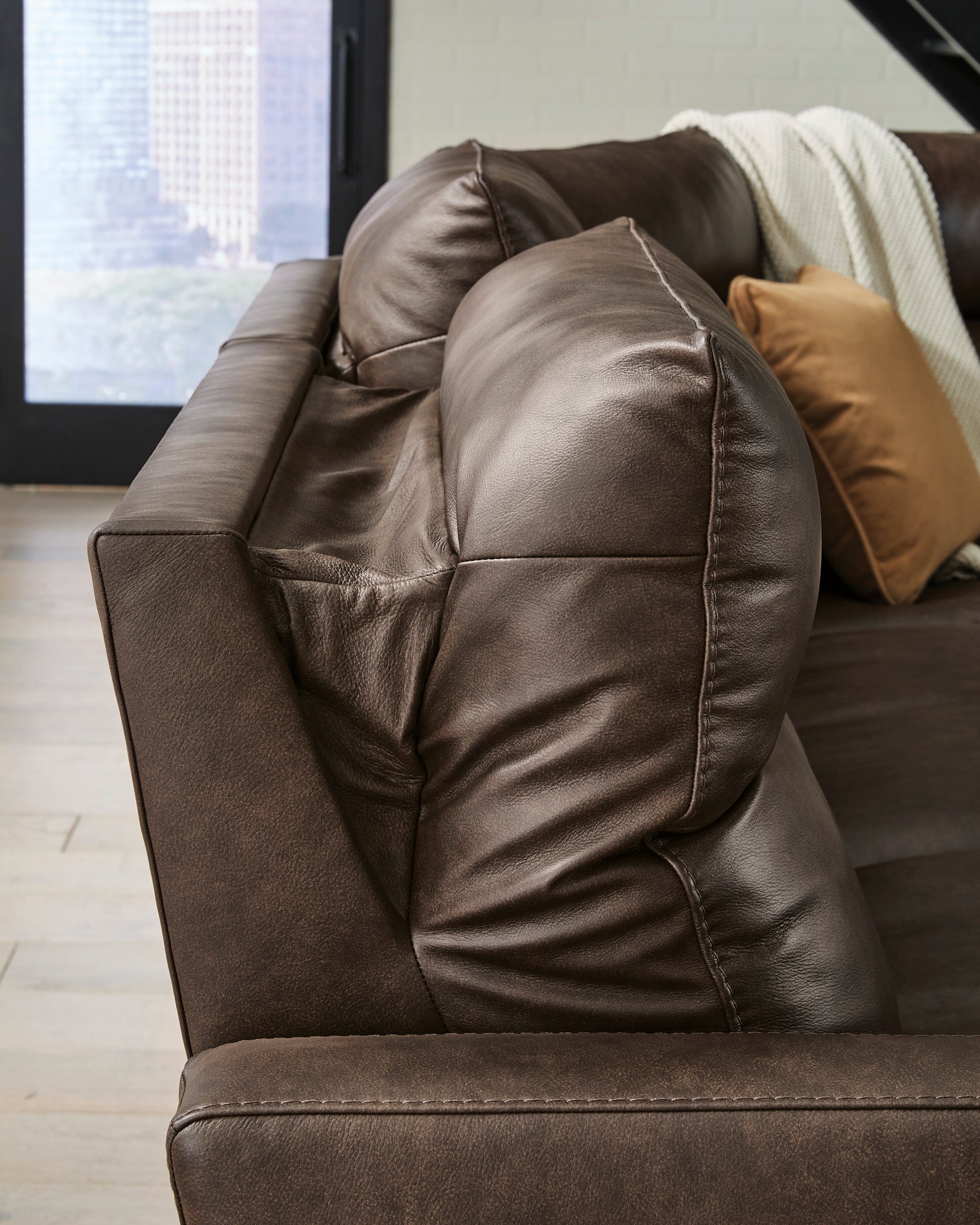 ModZ Chocolate 7-Piece Power Reclining Sectional w/ Audio Consoles - Ornate Home