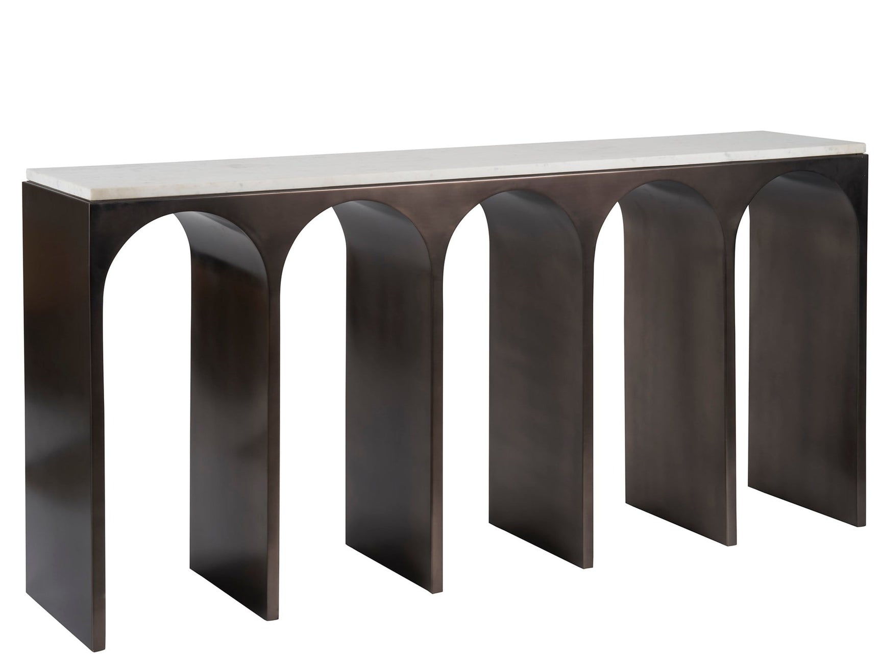 Moda White Banswara/Aged Satin Pewter Console Table - Ornate Home