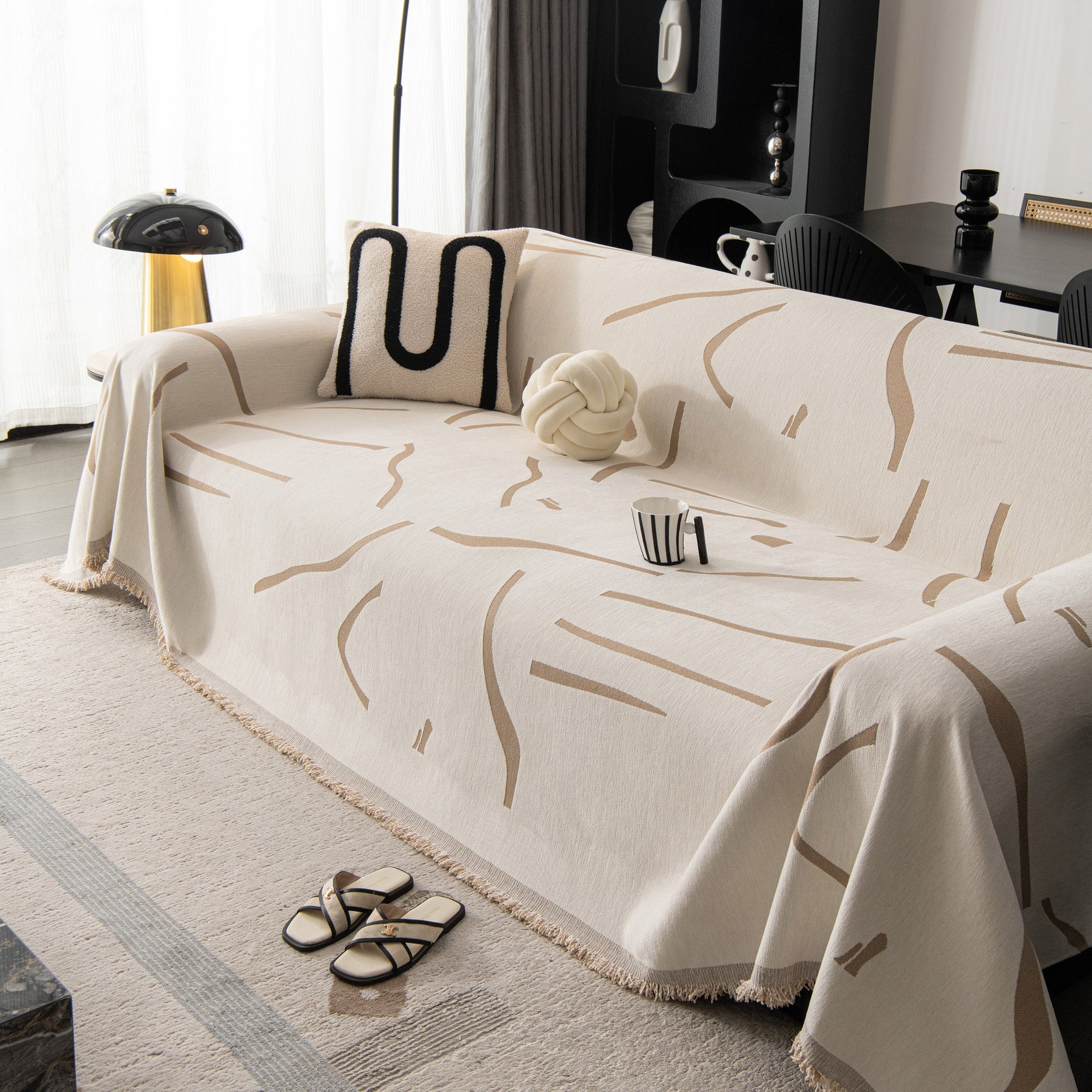 Modern Abstract Couch Cover Blanket, Decor Furniture Protector for Sectional Sofa - Ornate Home