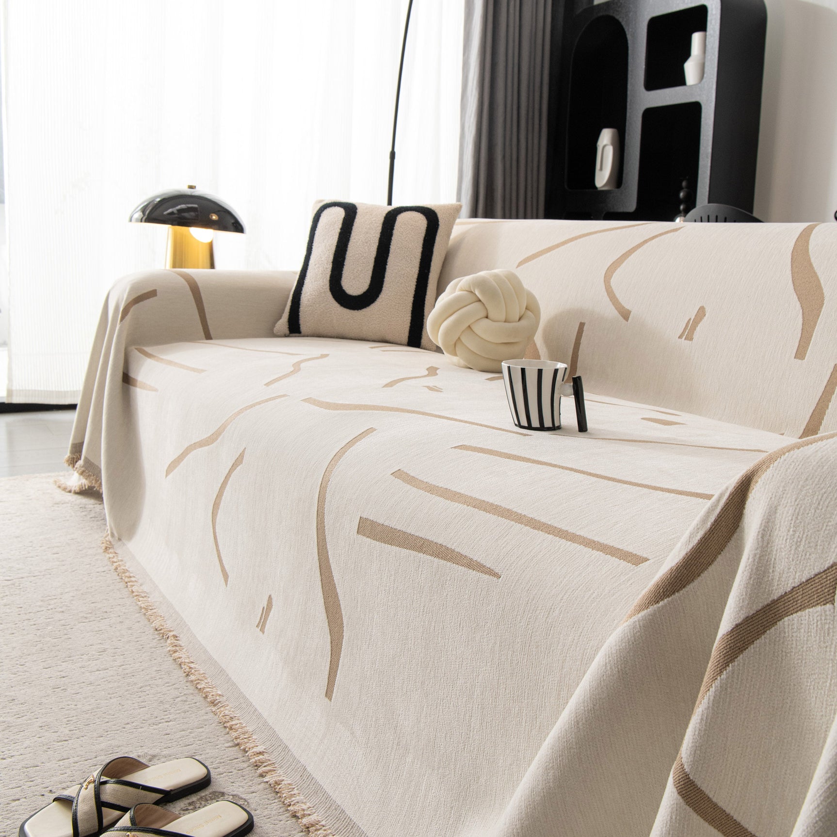 Modern Abstract Couch Cover Blanket, Decor Furniture Protector for Sectional Sofa - Ornate Home