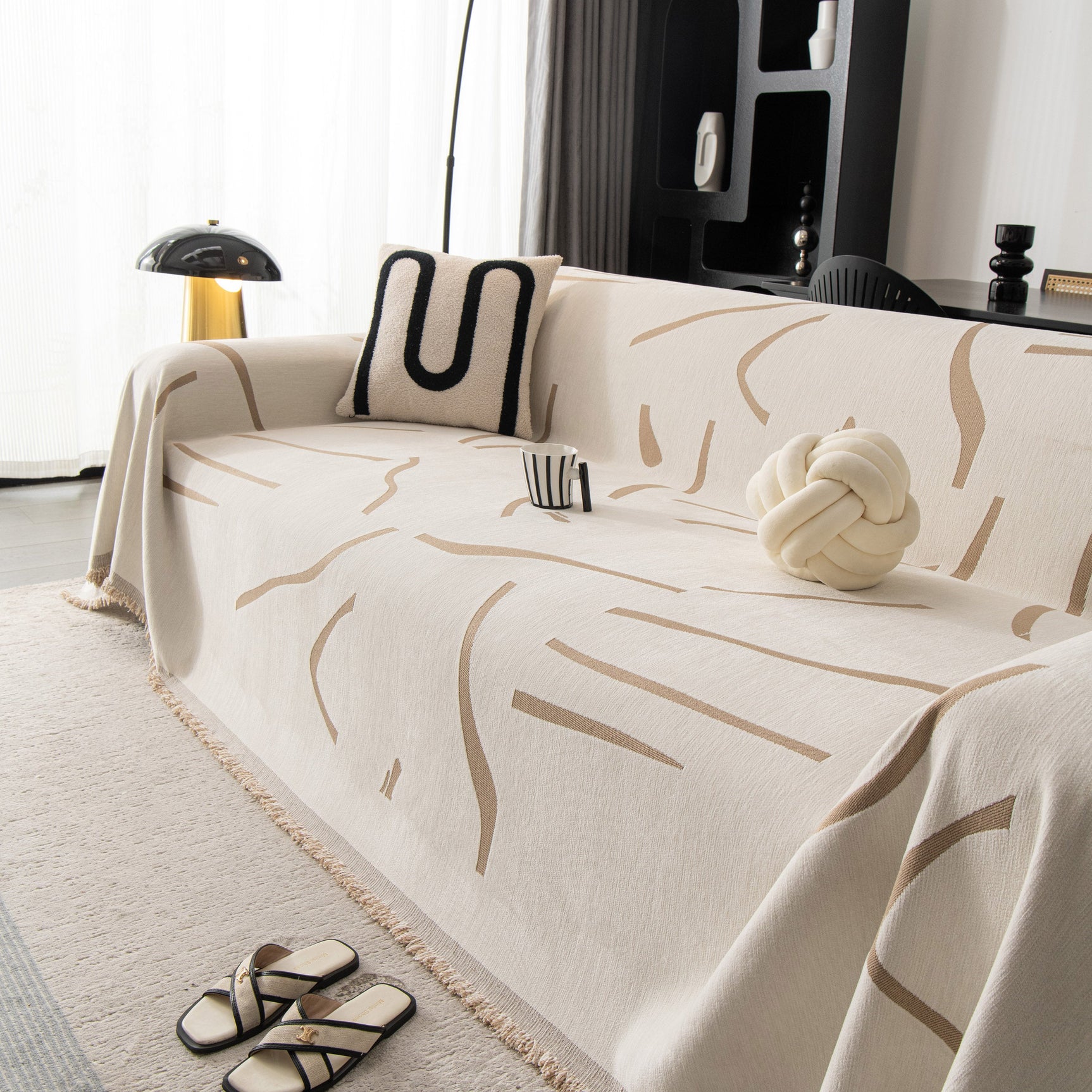 Modern Abstract Couch Cover Blanket, Decor Furniture Protector for Sectional Sofa - Ornate Home