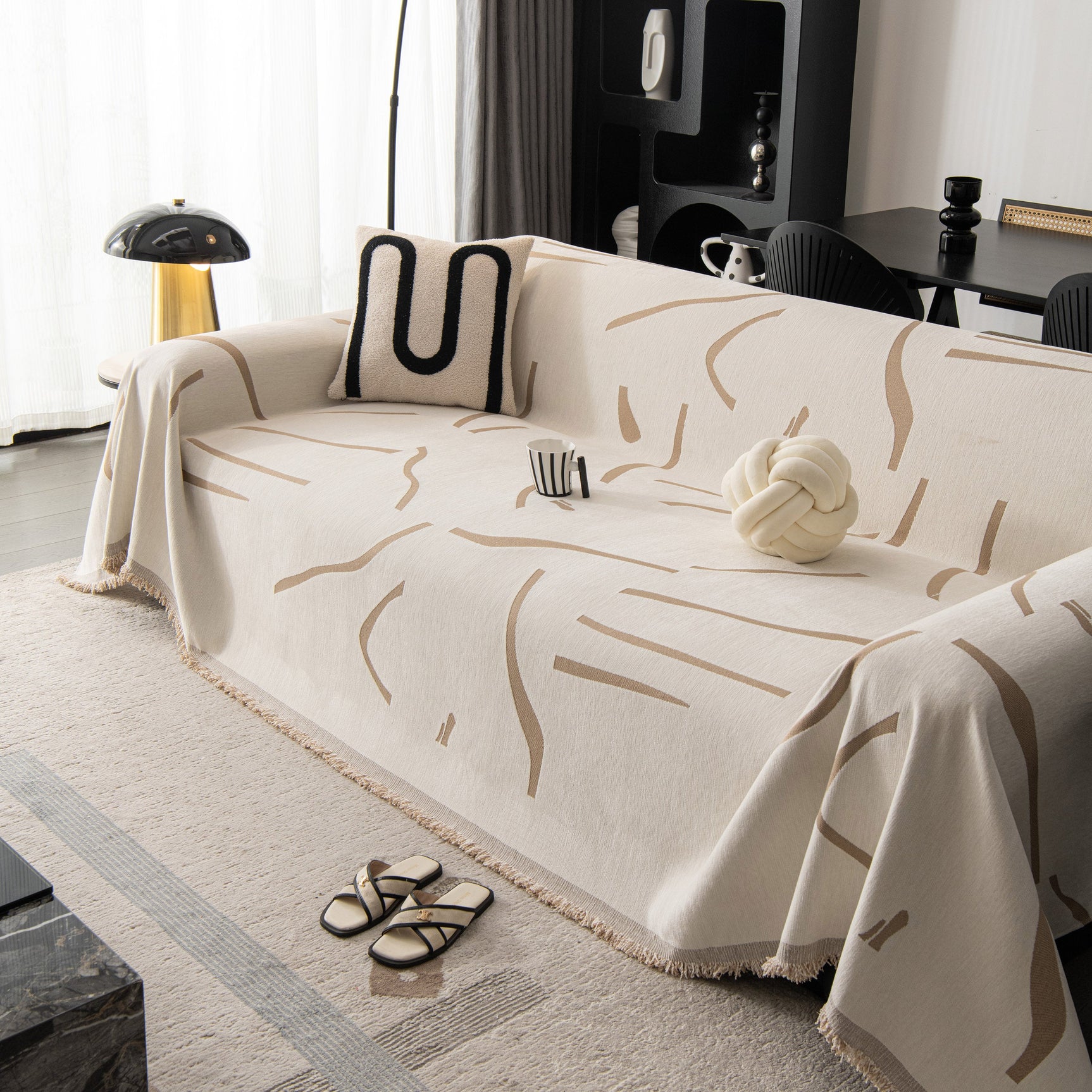 Modern Abstract Couch Cover Blanket, Decor Furniture Protector for Sectional Sofa - Ornate Home
