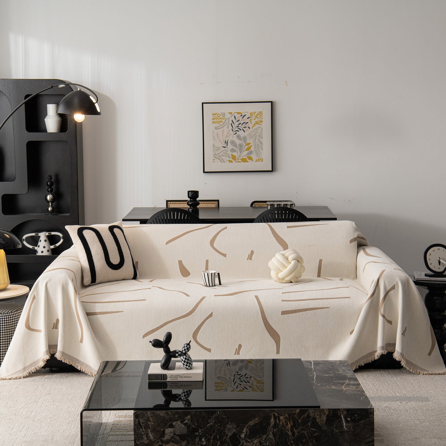 Modern Abstract Couch Cover Blanket, Decor Furniture Protector for Sectional Sofa - Ornate Home