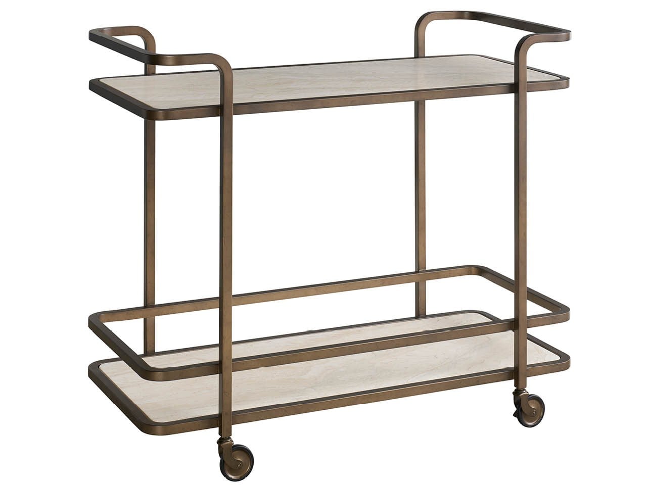 Modern Aged Gold Bar Cart - Ornate Home