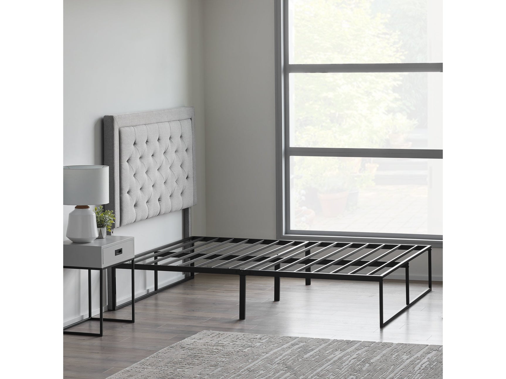 Modern Black King Platform Bed Frame - Ornate Home