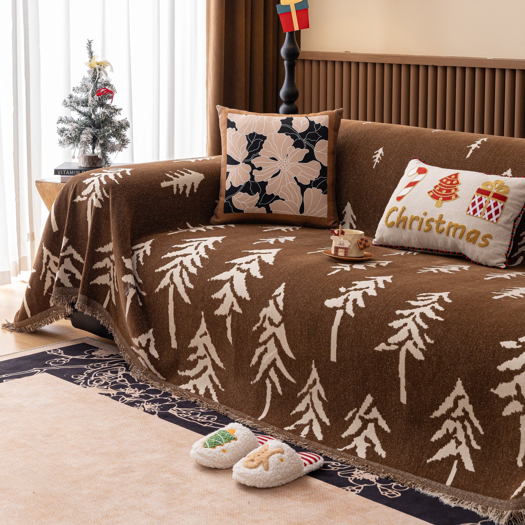 Modern Couch Covers for Couches Large Decorative Throw Blanket with Tassels for Couch - Ornate Home