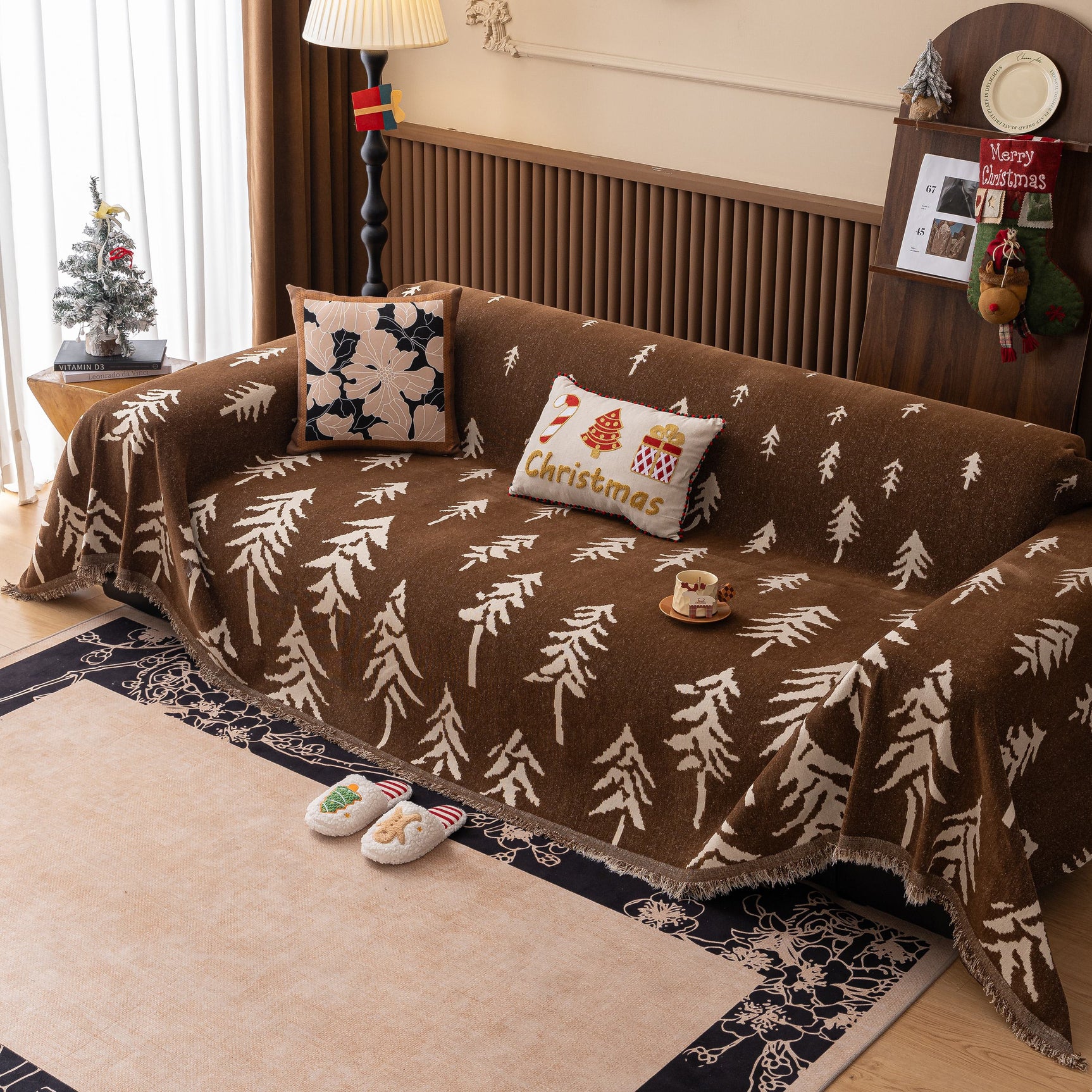 Modern Couch Covers for Couches Large Decorative Throw Blanket with Tassels for Couch - Ornate Home
