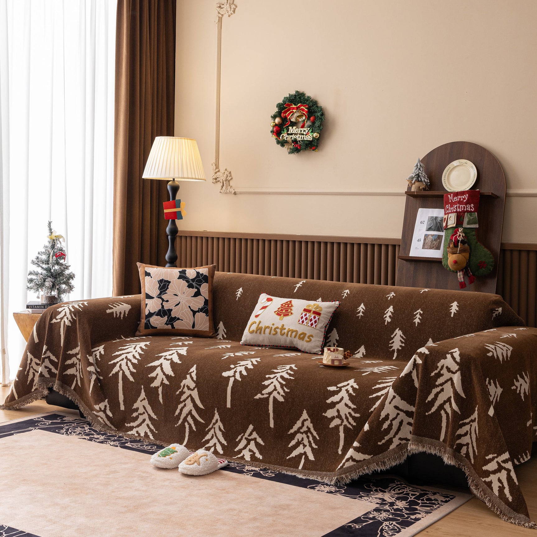 Modern Couch Covers for Couches Large Decorative Throw Blanket with Tassels for Couch - Ornate Home