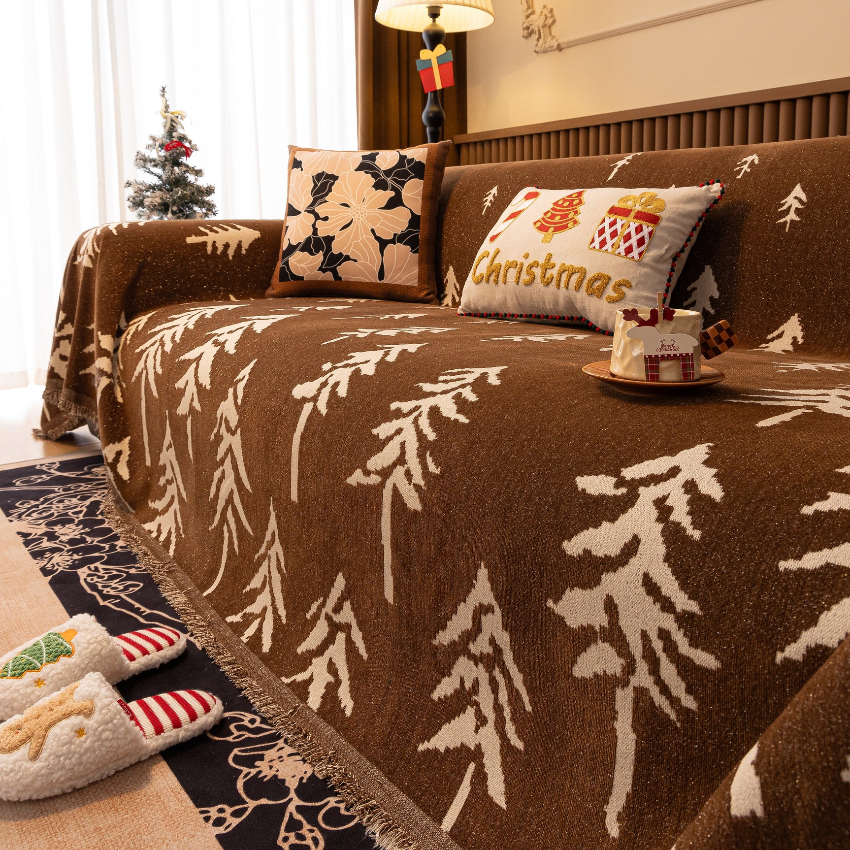 Modern Couch Covers for Couches Large Decorative Throw Blanket with Tassels for Couch - Ornate Home