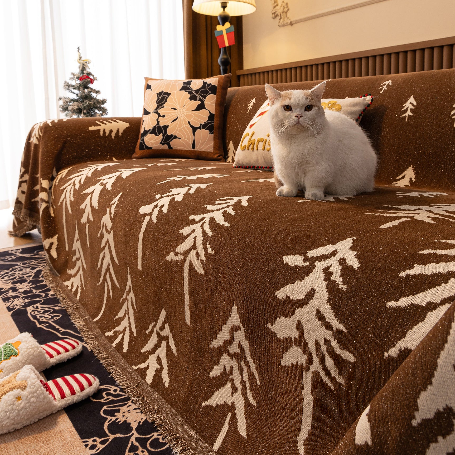 Modern Couch Covers for Couches Large Decorative Throw Blanket with Tassels for Couch - Ornate Home