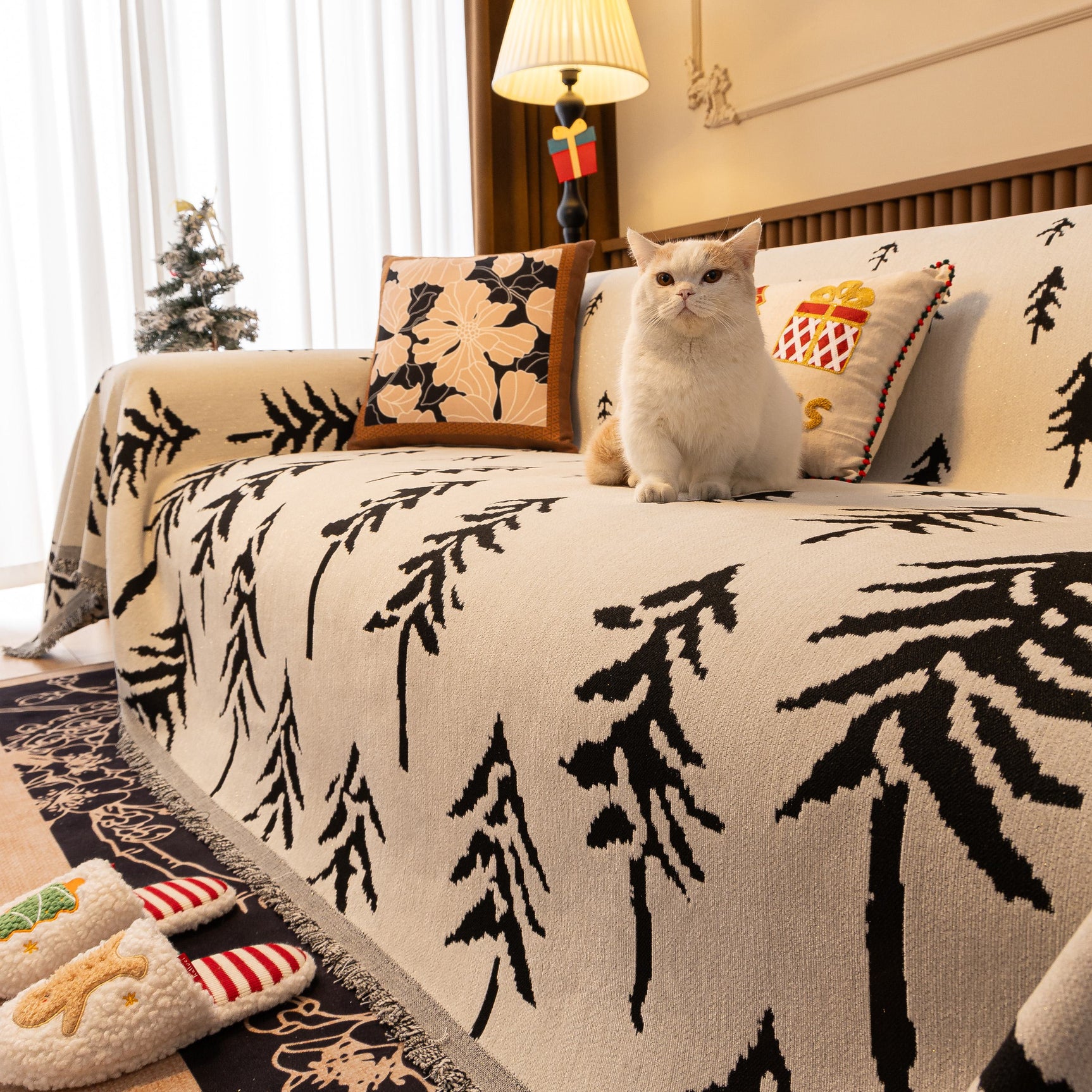 Modern Couch Covers for Couches Large Decorative Throw Blanket with Tassels for Couch - Ornate Home