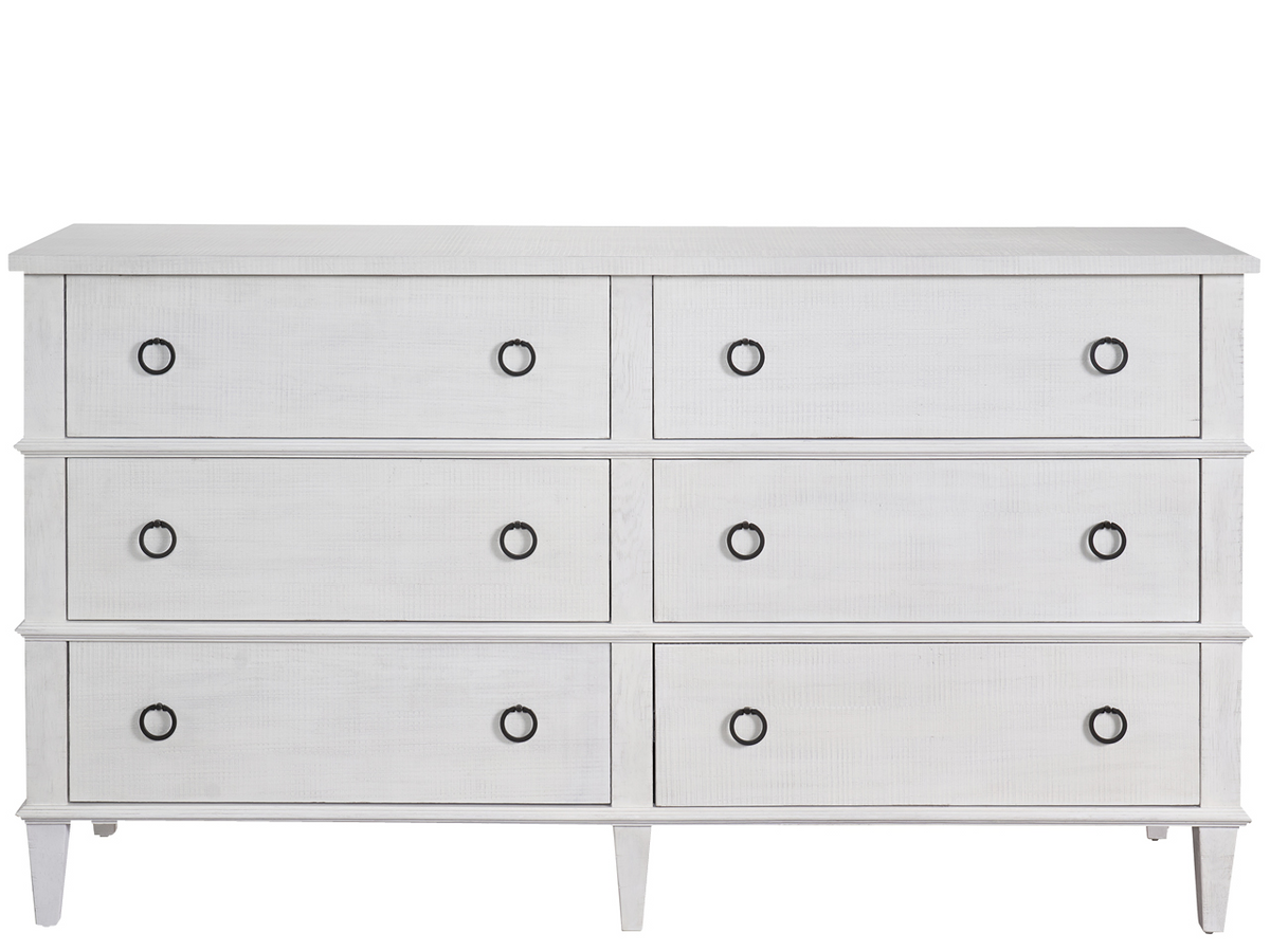 Universal Furniture Modern Farmhouse Rustic Oak 6 Drawer Dresser