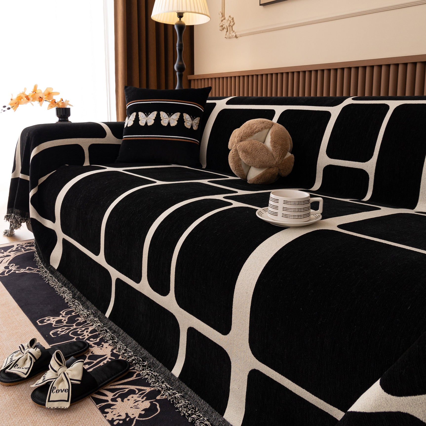 Modern Geometric Sofa Cover Decorative Couch Throw Blanket Furniture Protector - Ornate Home