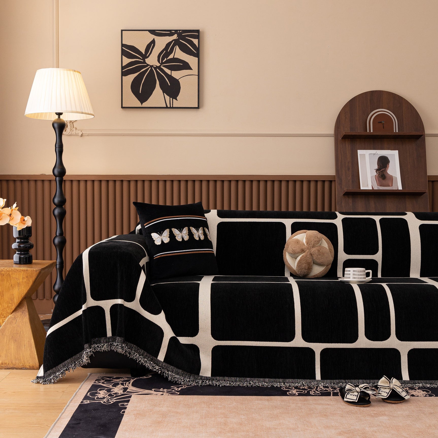 Modern Geometric Sofa Cover Decorative Couch Throw Blanket Furniture Protector - Ornate Home