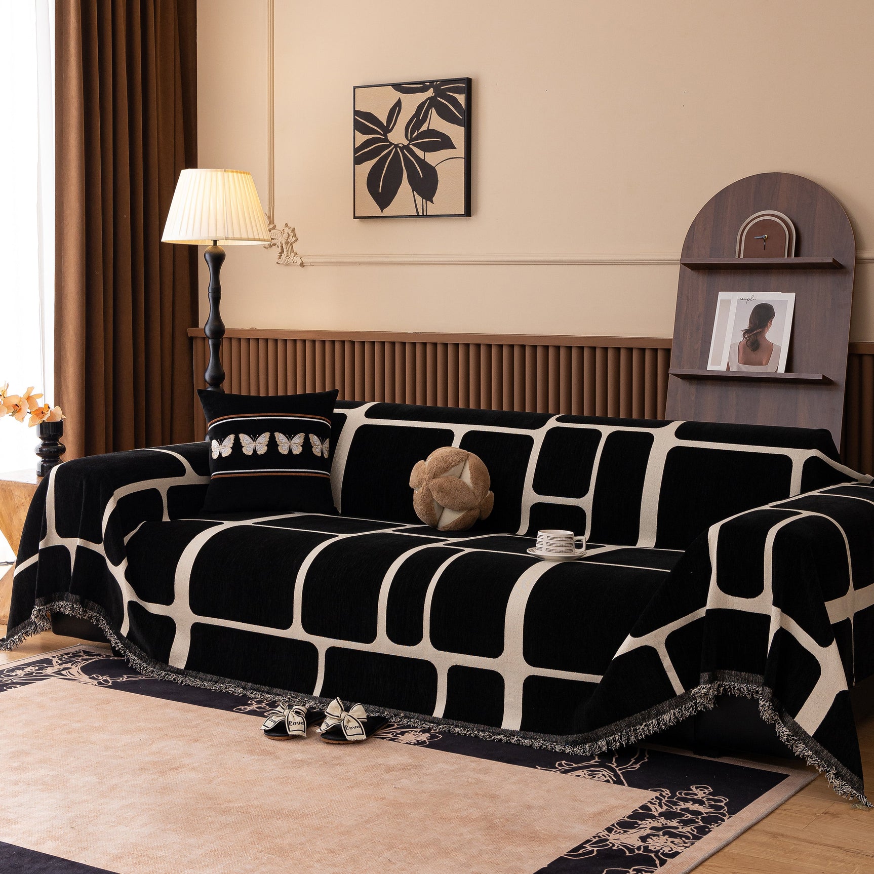 Modern Geometric Sofa Cover Decorative Couch Throw Blanket Furniture Protector - Ornate Home