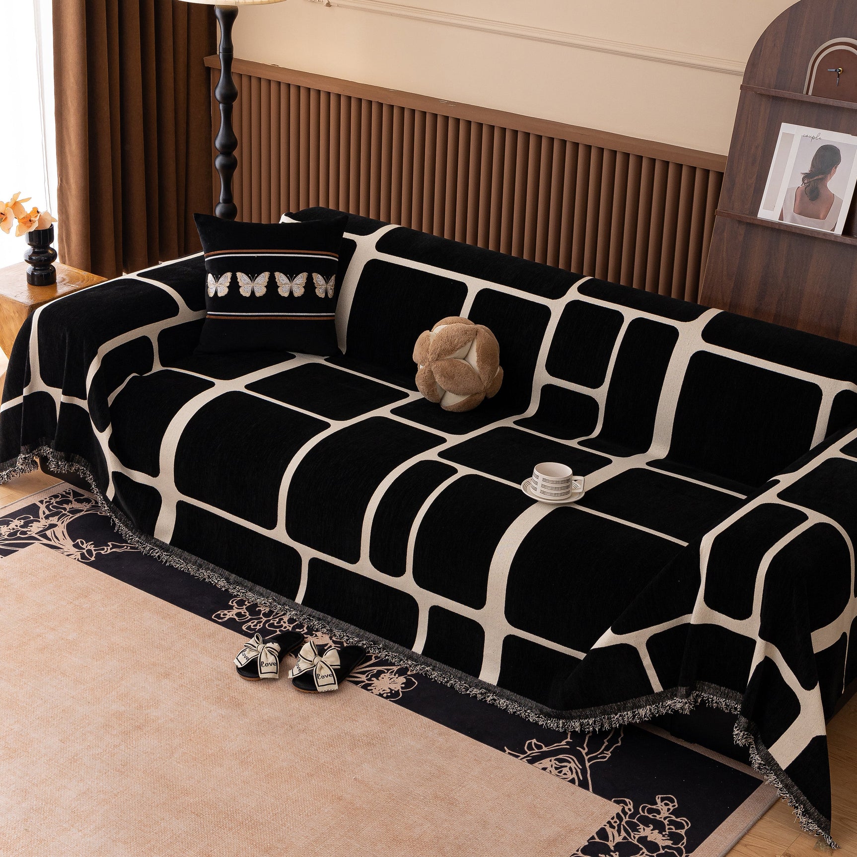 Modern Geometric Sofa Cover Decorative Couch Throw Blanket Furniture Protector - Ornate Home