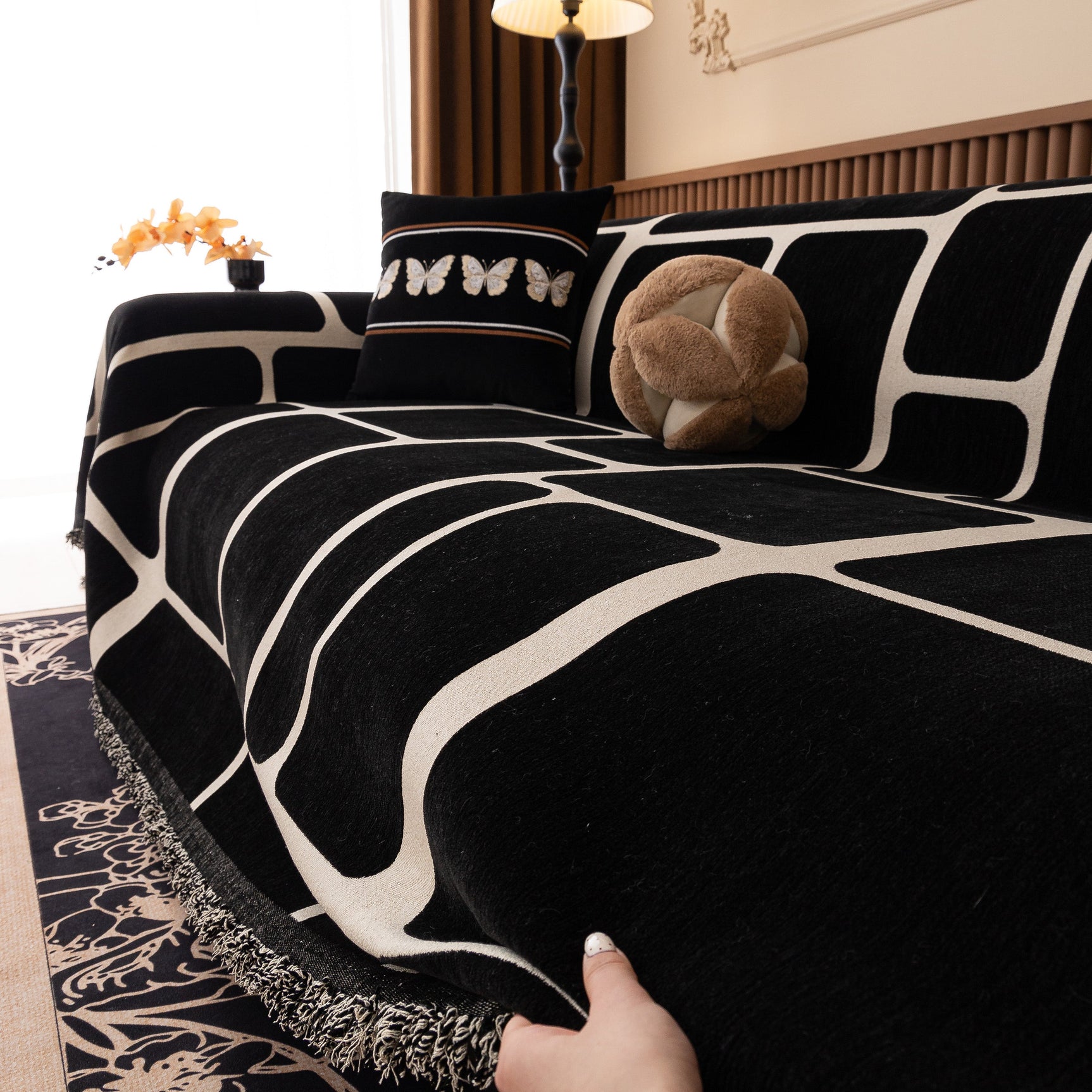 Modern Geometric Sofa Cover Decorative Couch Throw Blanket Furniture Protector - Ornate Home