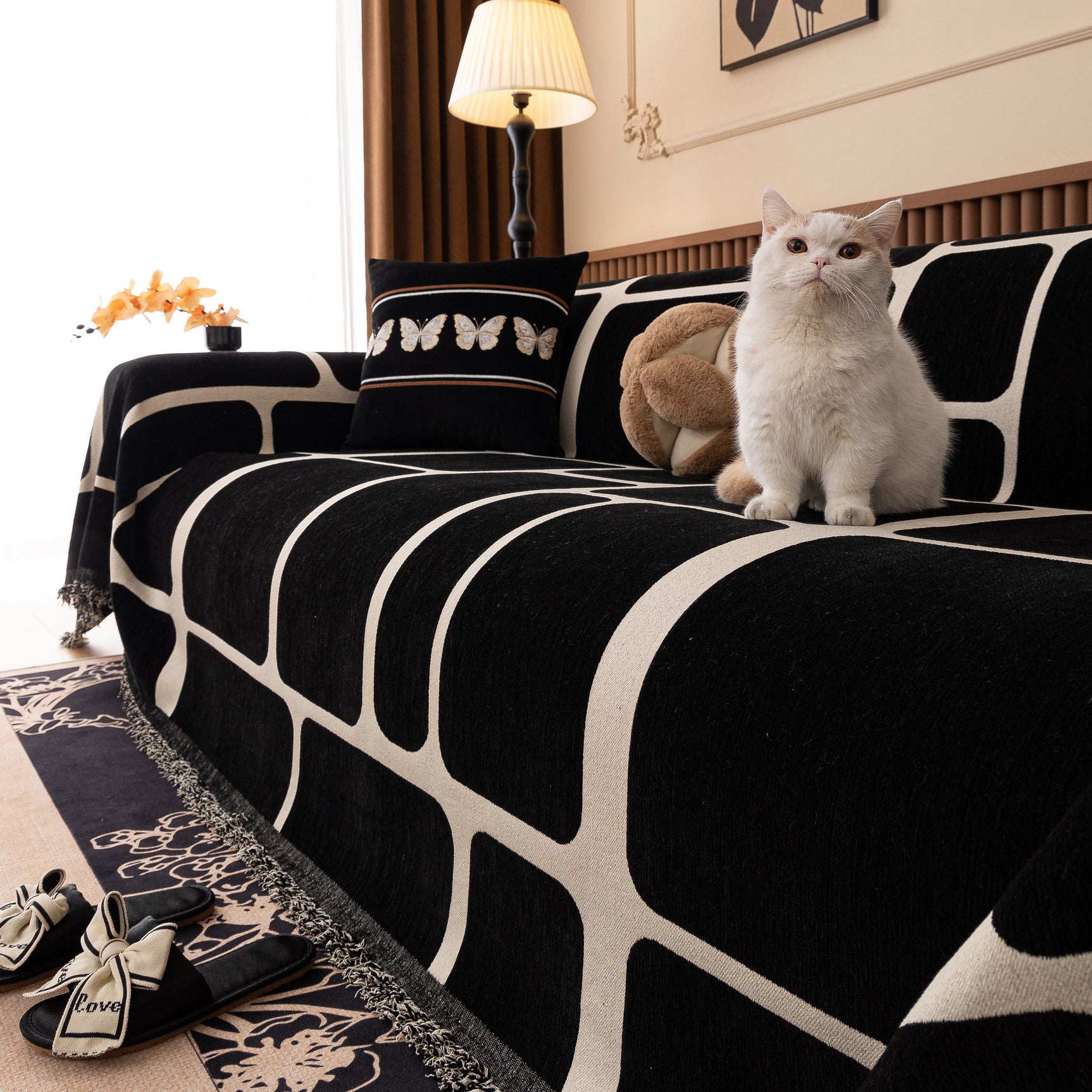 Modern Geometric Sofa Cover Decorative Couch Throw Blanket Furniture Protector - Ornate Home