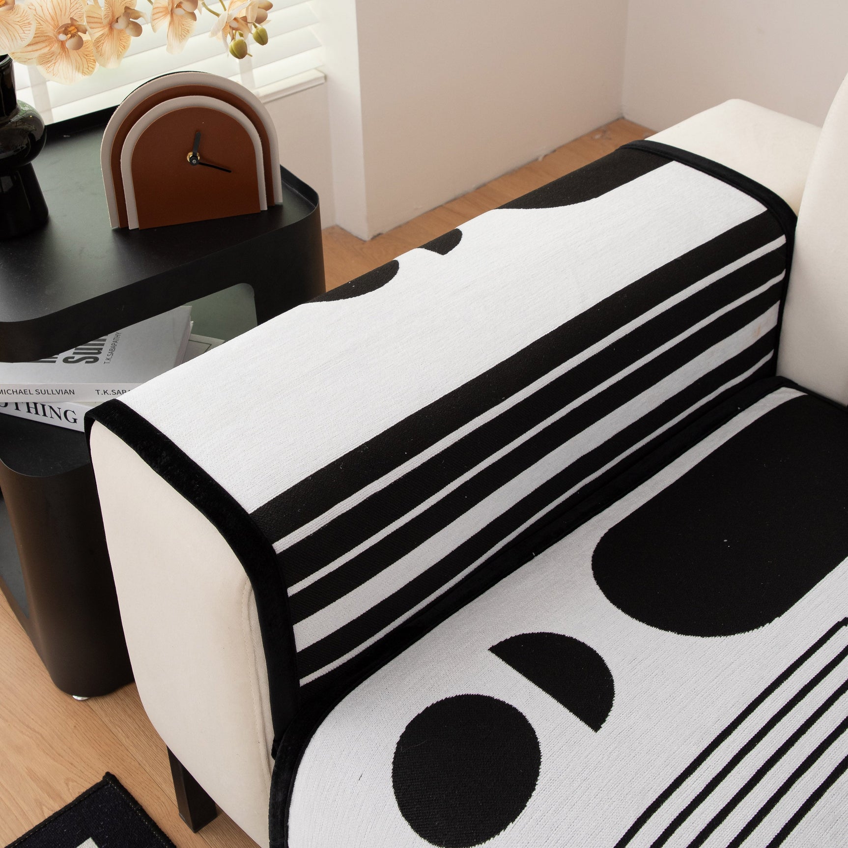 Modern Geometric Sofa Cover - Thick Woven, Pet Friendly, Stylish Couch Protector - Ornate Home