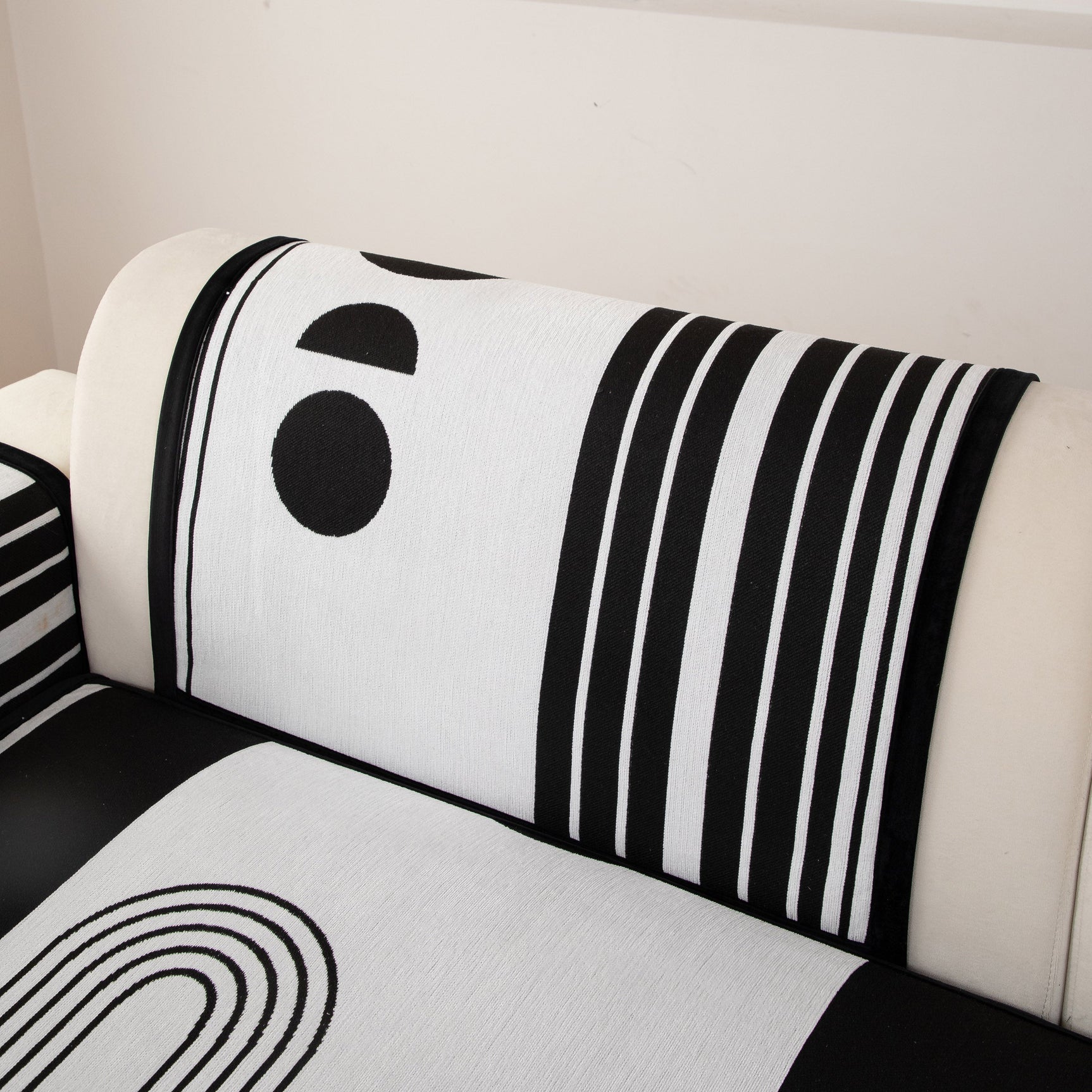 Modern Geometric Sofa Cover - Thick Woven, Pet Friendly, Stylish Couch Protector - Ornate Home