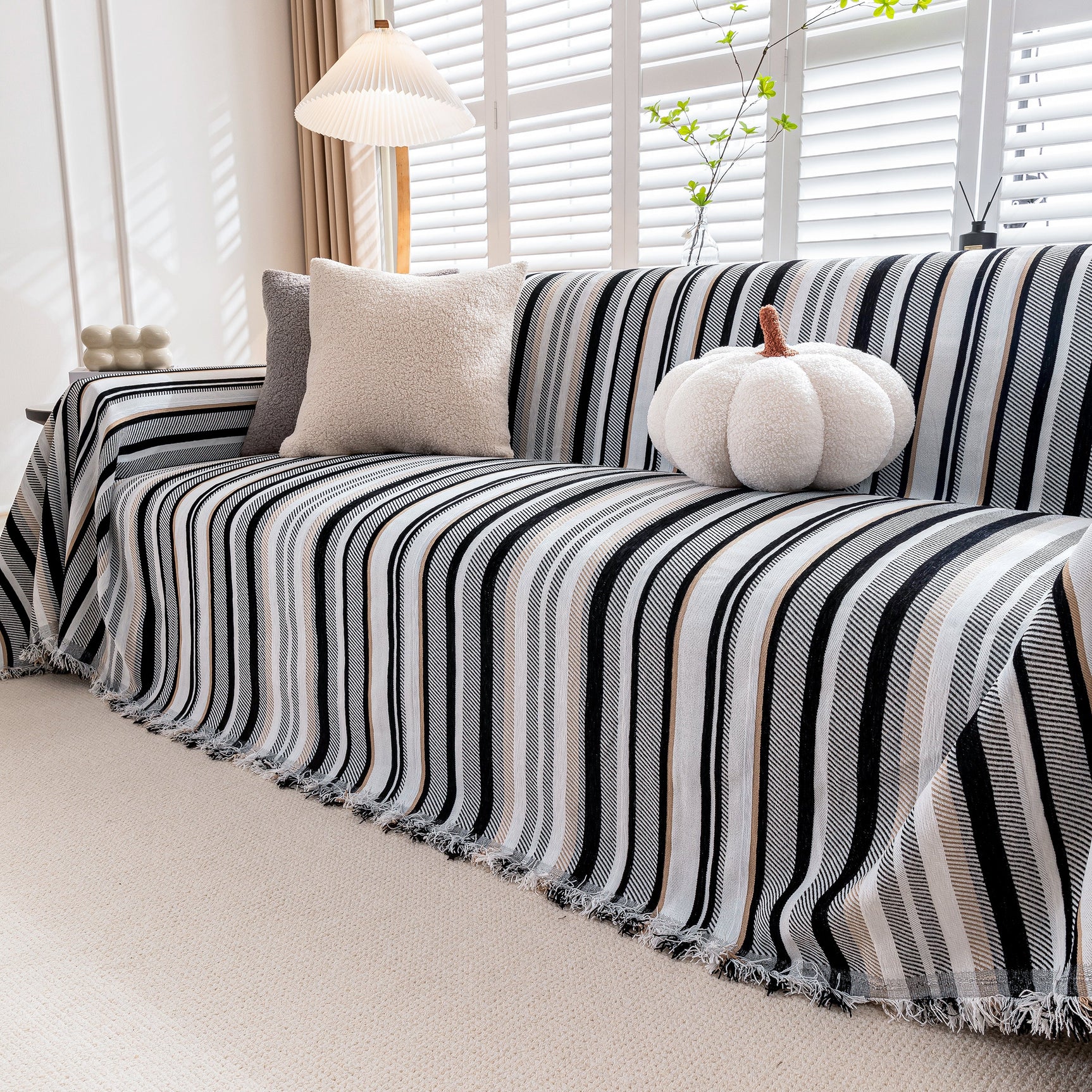 Modern Minimalist Sofa Throw Cover Cotton Knit Throws for Couch Scratch Proof Couch Cover - Ornate Home