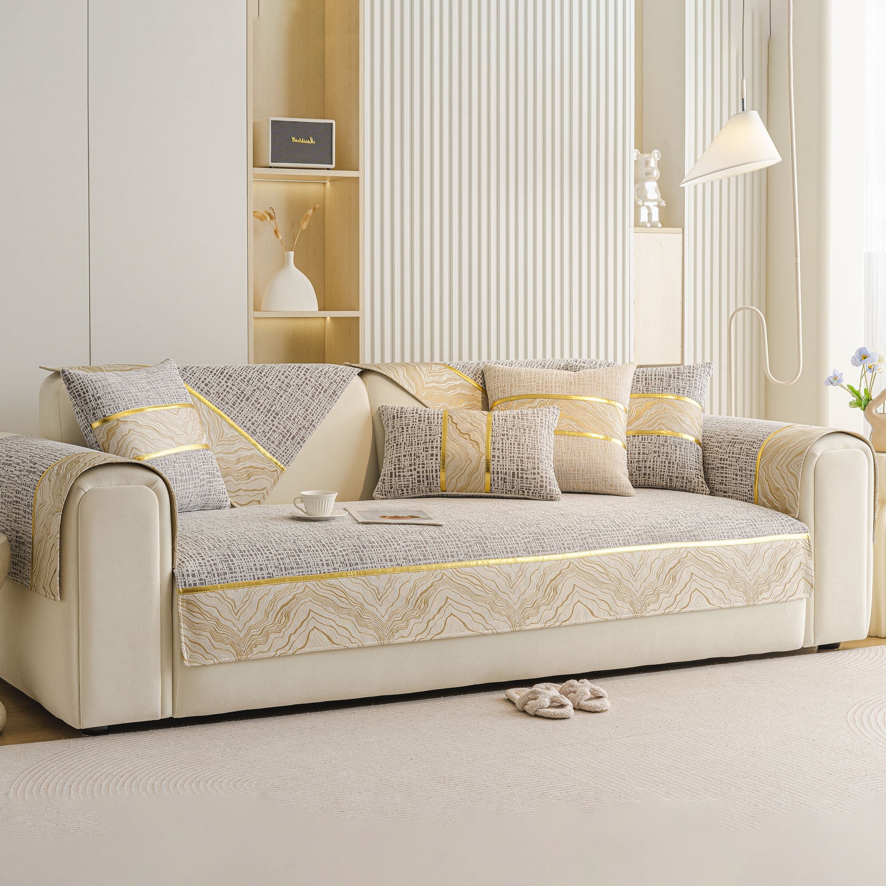 Modern Non-Slip Couch Slipcover, Soft, Durable & Washable Furniture Protector - Ornate Home