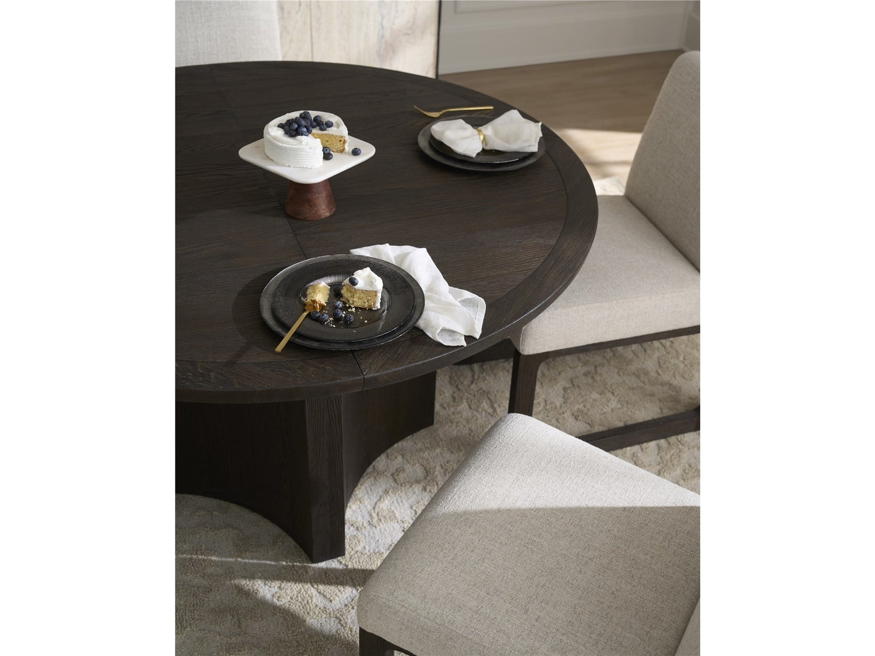 Modern Sable Round Dining Table - Ornate Home