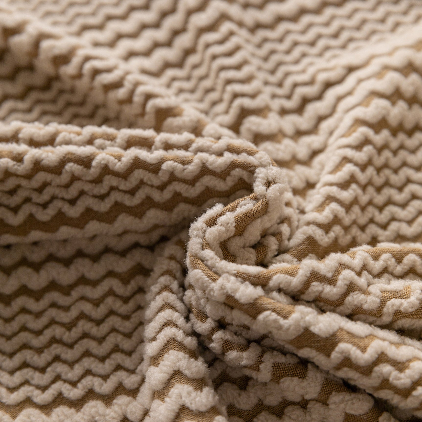 Modern Textured Stretch Sofa Cover, Plush Fleece Sofa Slipcover with 3D Stripe Texture - Ornate Home