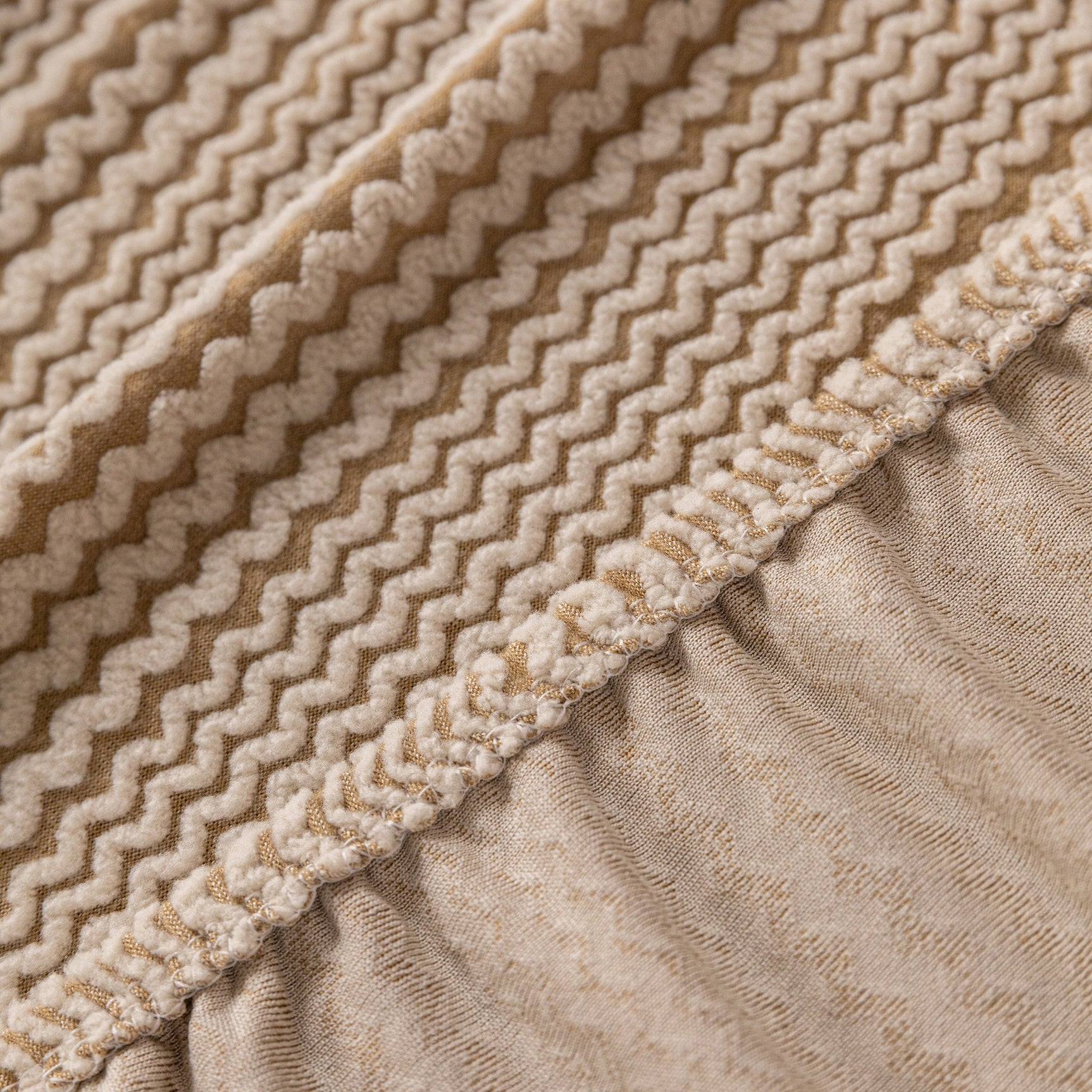 Modern Textured Stretch Sofa Cover, Plush Fleece Sofa Slipcover with 3D Stripe Texture - Ornate Home