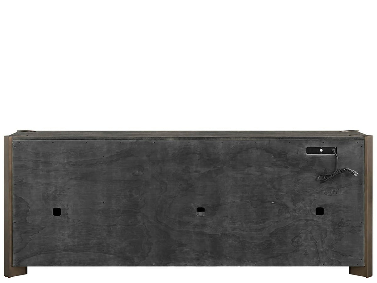 Modern Veil/Haze Four-Door Credenza With Power Bar And Wire Management - Ornate Home