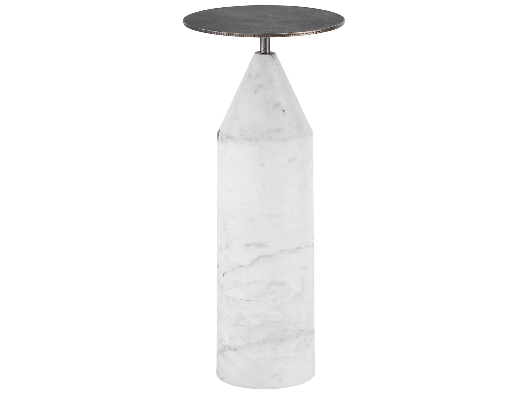 Modernist Gray/White Martini Table w/ Marble Base - Ornate Home